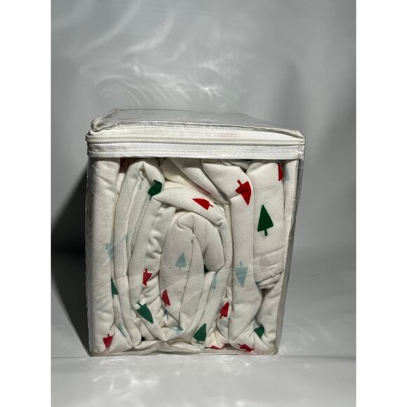 HD Designs Queen Sheet Set White‎ Pine Tree Christmas Design 220 Thread NWT - Picture 5 of 10